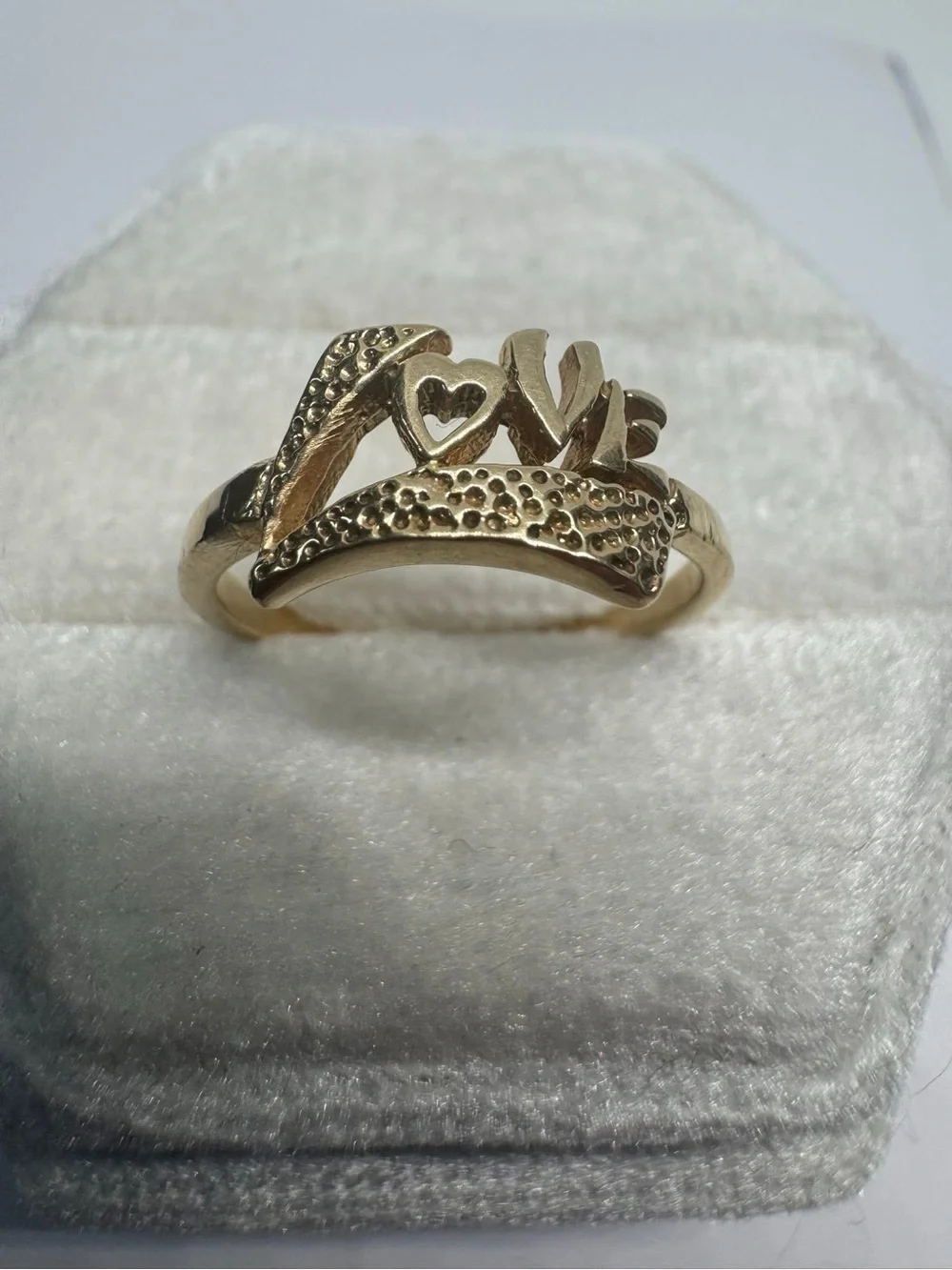 Vintage 14K 585 Gold Love Ring Size 6 Romantic Fine Jewelry Gift